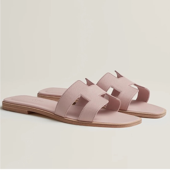 NWT Hermès Epsom Oran Sandals in Rose Porcelaine SZ 40
